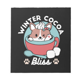 Dog in Festive Mug for Holiday Vibes - Winter Coco Notepad