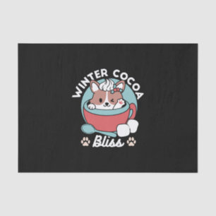 Dog in Festive Mug for Holiday Vibes - Winter Coco Tissue Paper