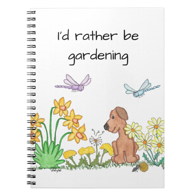 Dog in Flower Garden Notebook (Front)