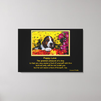 Dog in Flowers Canvas Print