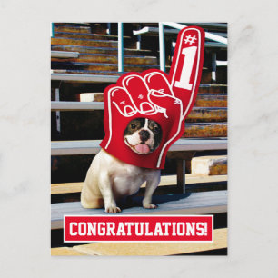 Dog In Foam Hand Invitation Postcard