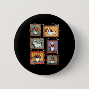 Dog In Ghost Costume Funny Halloween Puppy Lover  6 Cm Round Badge