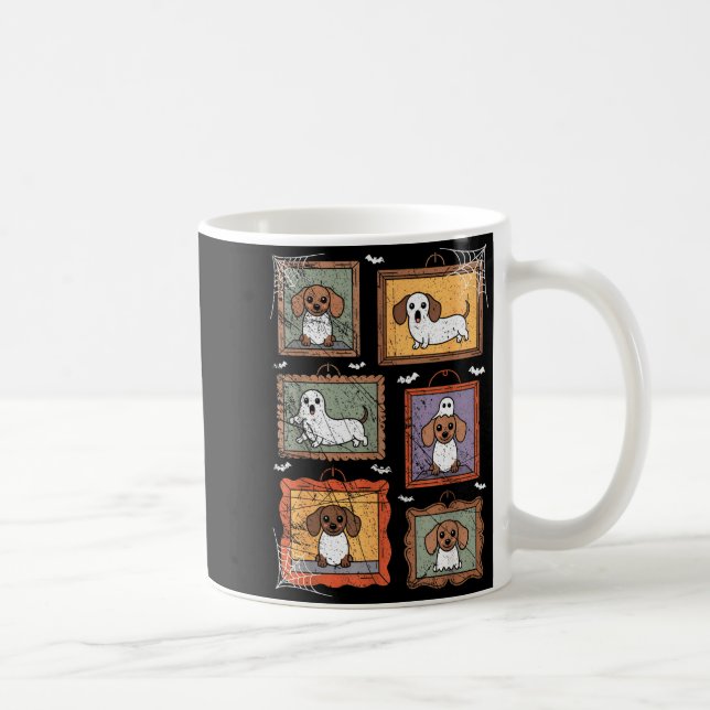 Dog In Ghost Costume Funny Halloween Puppy Lover  Coffee Mug (Right)