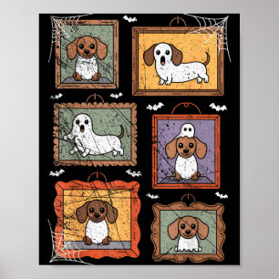 Dog In Ghost Costume Funny Halloween Puppy Lover  Poster