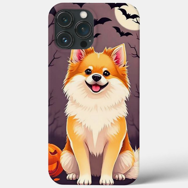 Dog in Halloween Scene with Pumpkins Case-Mate iPhone Case (Back)