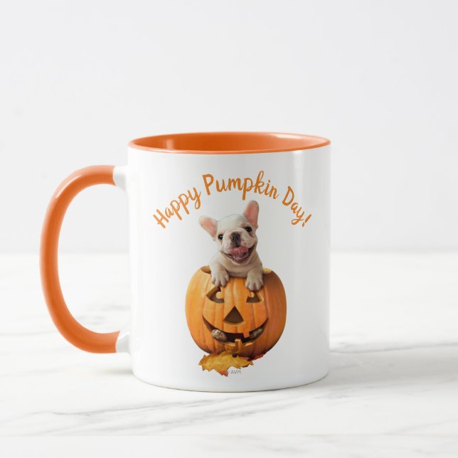 Dog in Jack-o-Lantern Mug (Left)