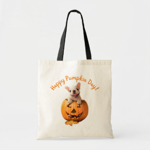 Dog in Jack-o-Lantern Tote Bag