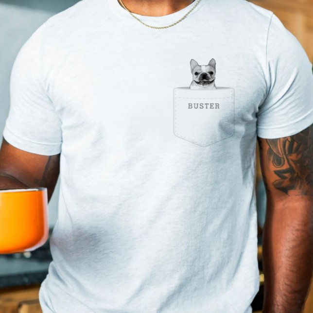 Dog In Pocket | Custom Pet Photo and Name T-Shirt (Creator Uploaded)