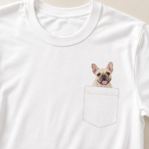 Dog In Pocket Custom Pet Photo T-Shirt