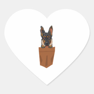 Dog in Pocket Funny Puppy for Dog Lovers Rottweile Heart Sticker