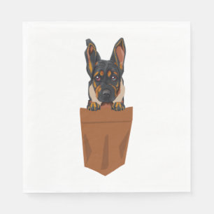 Dog in Pocket Funny Puppy for Dog Lovers Rottweile Napkin