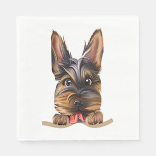 Dog in Pocket Funny Puppy for Dog Lovers Yorkshire Napkin