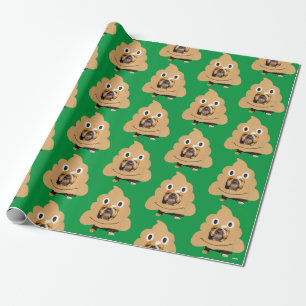 Dog in Poop Emoji Costume Wrapping Paper