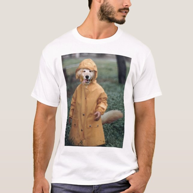 Dog in rain T-Shirt (Front)