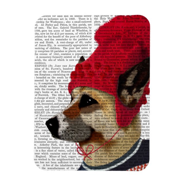 Dog in Ski Sweater 2 Magnet (Vertical)