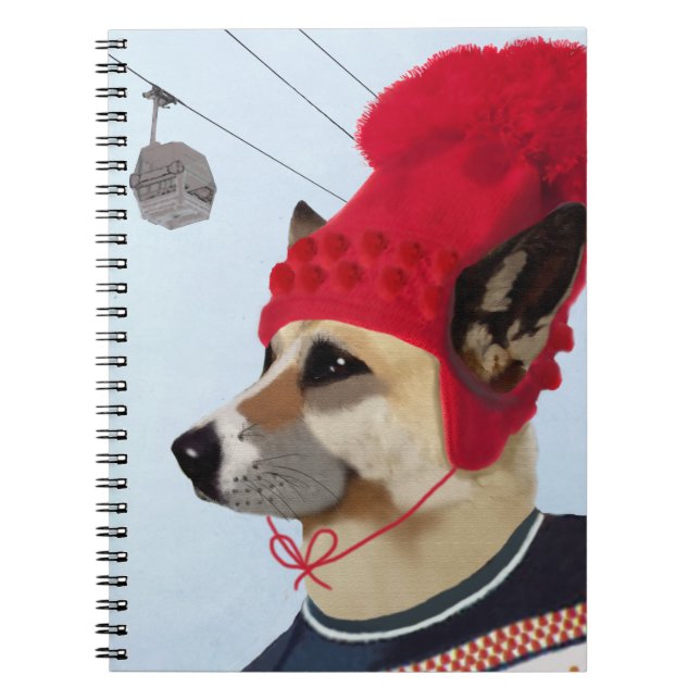 Dog in Ski Sweater Spiral Notebook (Front)