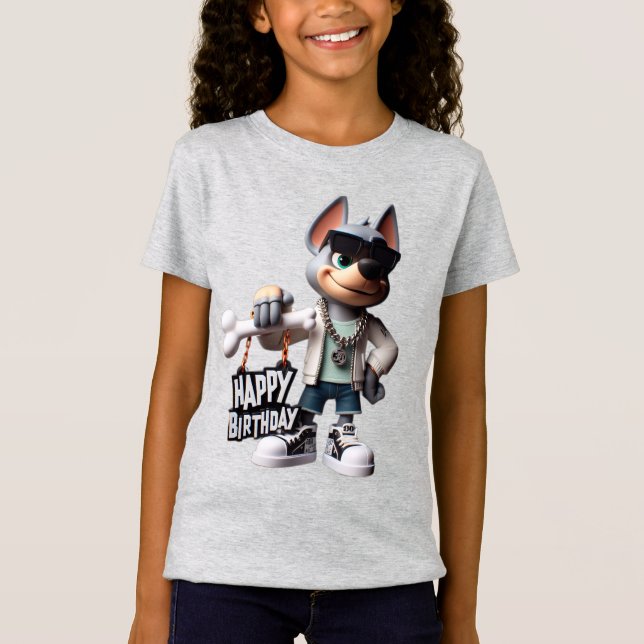  Dog in Sneakers and a Jacket, Happy Birthday, by  (Front)