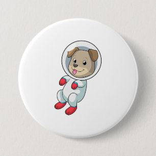Dog in Space in Suit 7.5 Cm Round Badge