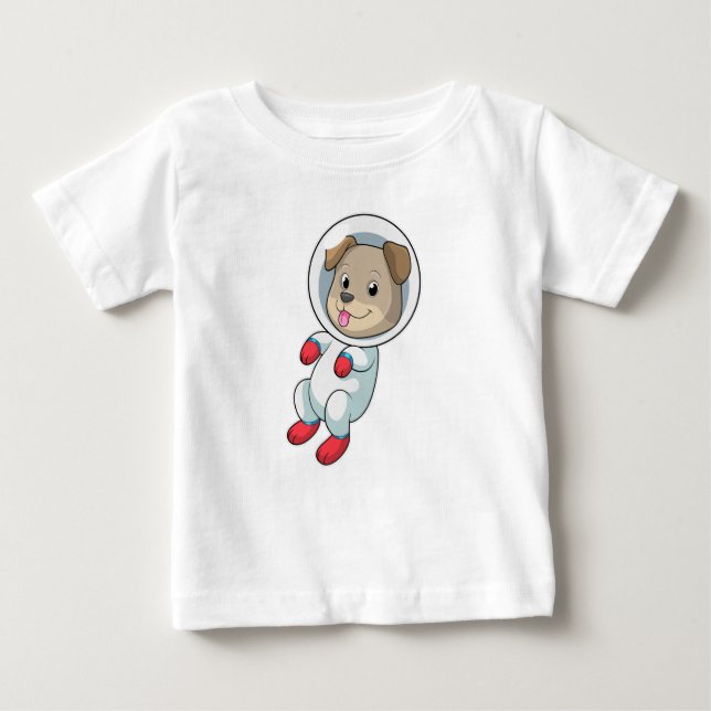 Dog in Space in Suit Baby T-Shirt (Front)