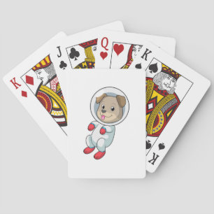 Dog in Space in Suit Playing Cards