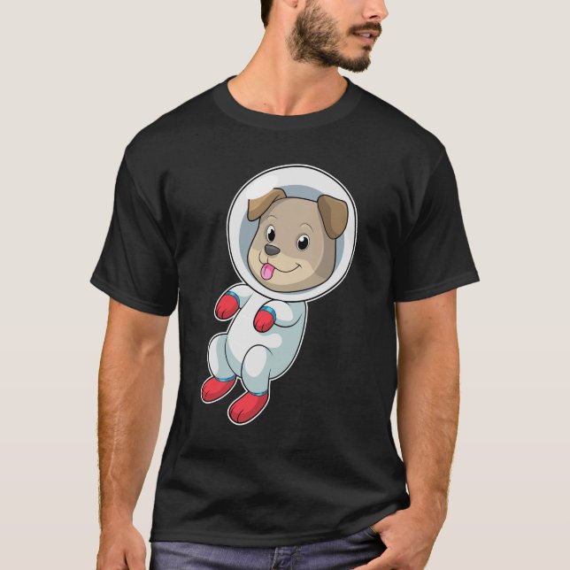 Dog in Space in Suit T-Shirt (Front)
