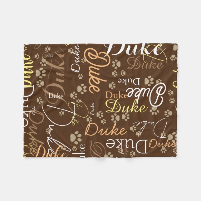 Dog in Style brown paws Fleece Blanket (Front (Horizontal))