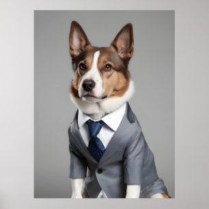 Dog in suit poster