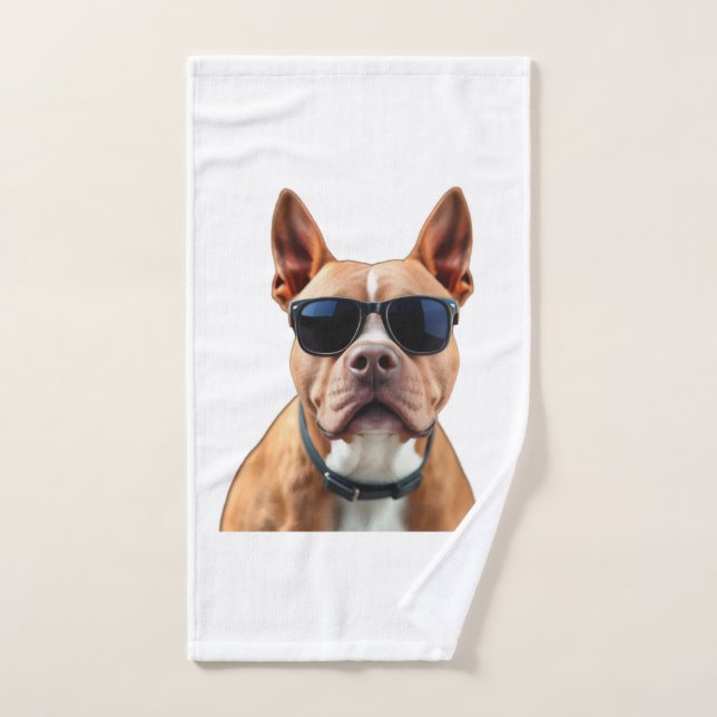 Dog in Sunglasses Hand Towel Style  (Hand Towel)