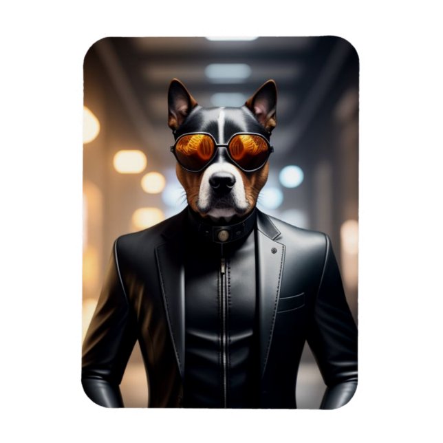 Dog In Sunglasses Magnet (Vertical)
