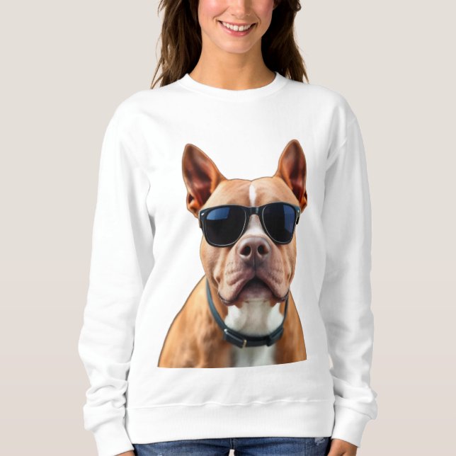 Dog in Sunglasses Women's Sweatshirt (Front)