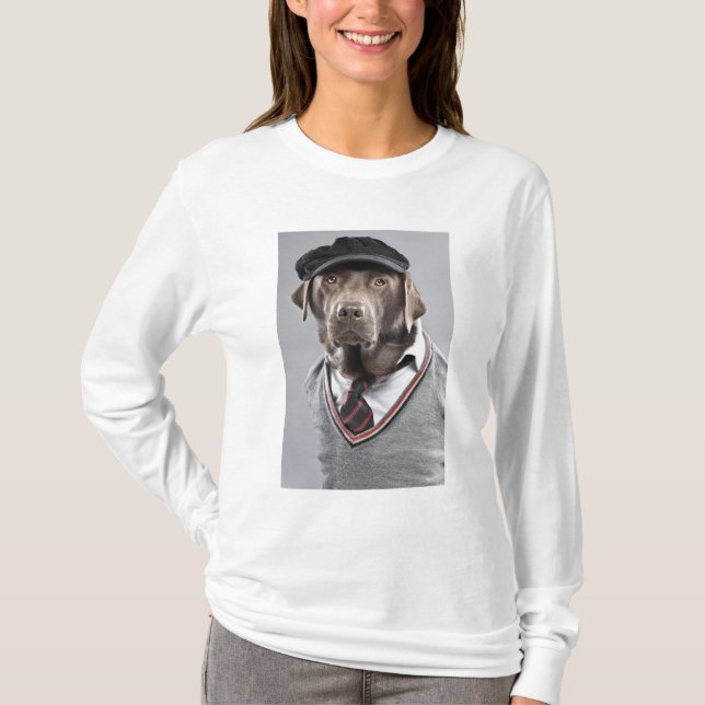 Dog in sweater and cap (Front)