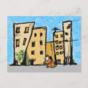 Dog in the City Postcard