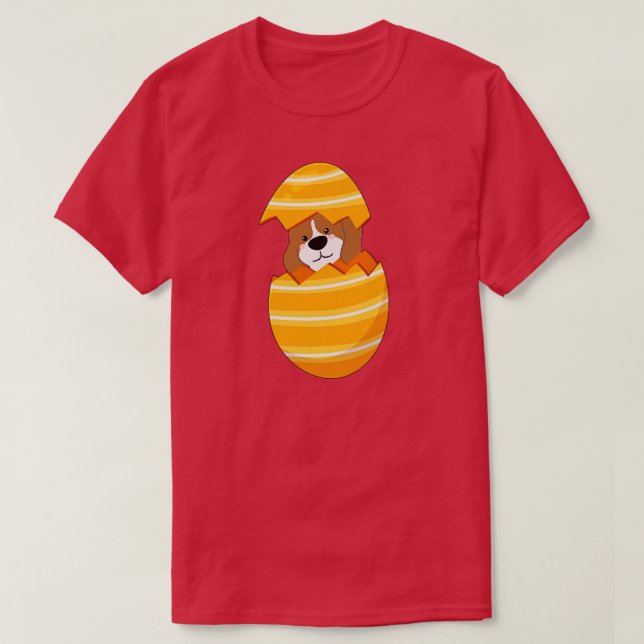 Dog in the egg Funny Easter Day Cute Dog in the Eg T-Shirt (Design Front)