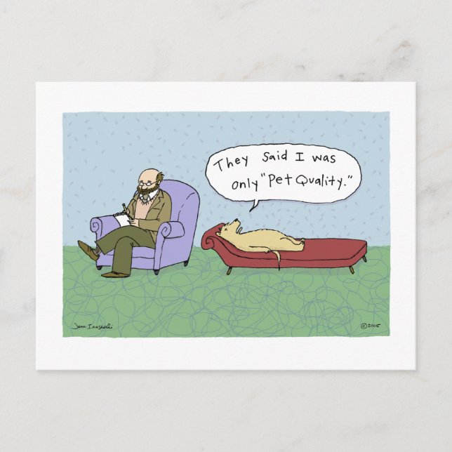 Dog in Therapy Cartoon | Show Dog Humour Postcard (Front)