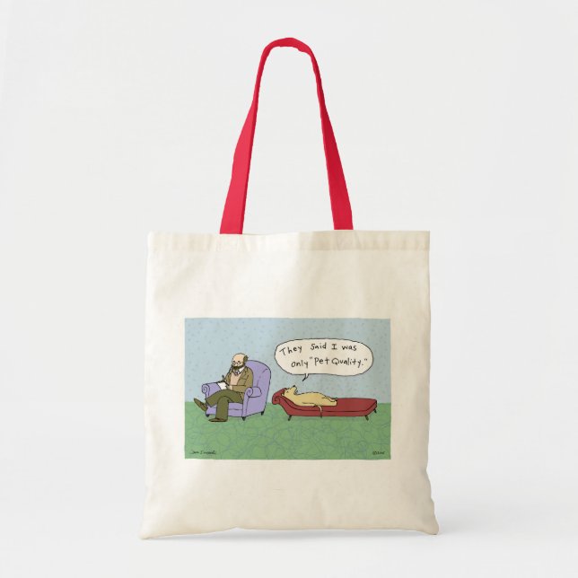 Dog in Therapy Cartoon Tote Bag (Front)