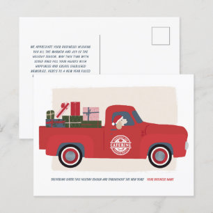 Dog in Truck Illustrated Corporate Holiday Card
