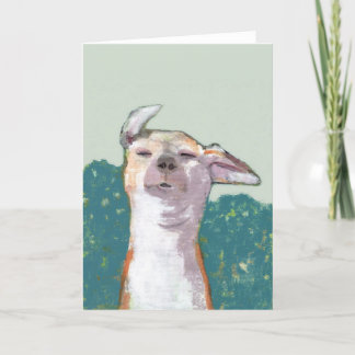 Dog in Wind Greeting Card