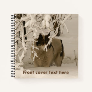 Dog in winter notebook