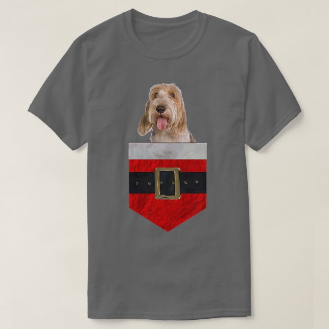 Dog in your Pocket Santa Petits Bassets Griffons V T-Shirt (Design Front)