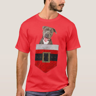 Dog in your Pocket Santa Pitbull 1  T-Shirt