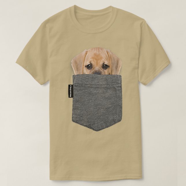 Dog in Your Pocket T Puggle  T-Shirt (Design Front)