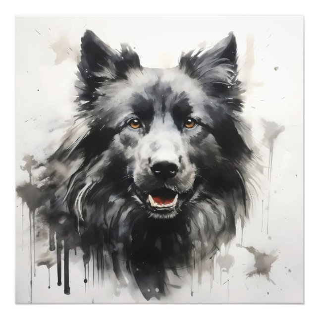Dog Ink Painting Photo Print (Front)