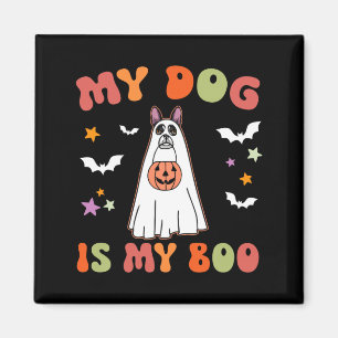 Dog Is Boo Black Boston Terrier Halloween Costume Magnet