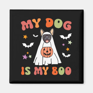 Dog Is Boo Black French Bulldog Halloween Costume Magnet