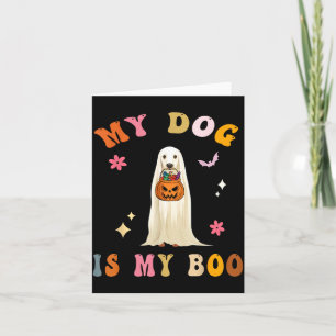 Dog Is Boo_ Cute Groovy Spooky Halloween Dog Card