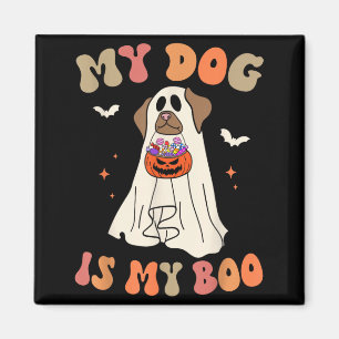 Dog Is Boo Ghost Spooky Halloween Dog Lover Groovy Magnet