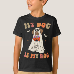 Dog Is Boo Ghost Spooky Halloween Dog Lover Groovy T-Shirt