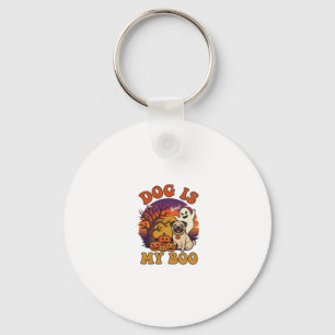 Dog Is Boo Halloween Pug Ghost Pumpkins_1 Key Ring