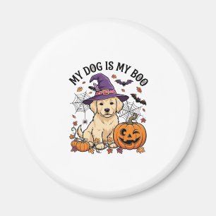 Dog Is Boo Halloween Witch Puppy Pumpkin_1 Magnet