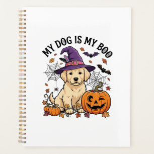Dog Is Boo Halloween Witch Puppy Pumpkin_1 Planner